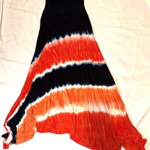 WD.NY Vibrant Red and Blue Maxi Dress